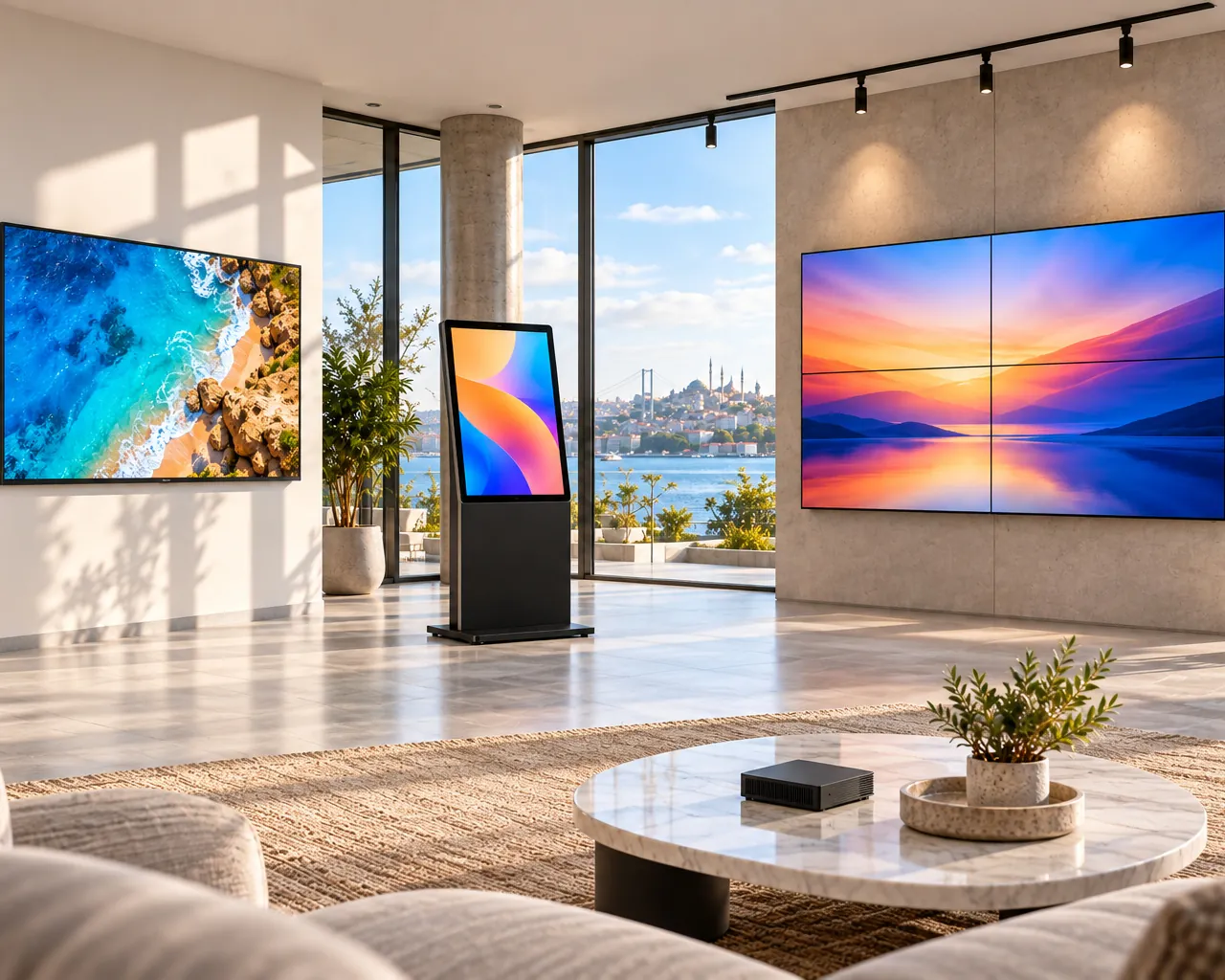 Ticari ekran, kiosk totem, videowall ve oynatıcı (temsili görsel)